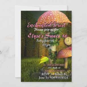 Invitation Champignons de forêt enchantés