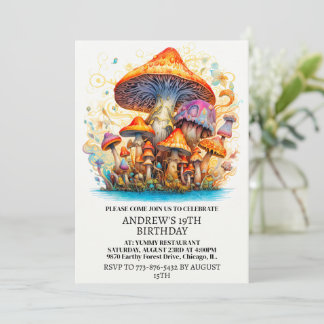 Invitation Champignons de la culture artistique Fête d'annive