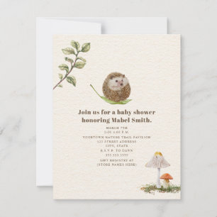 Invitation Champignons de la feuille de hérisson Baby shower