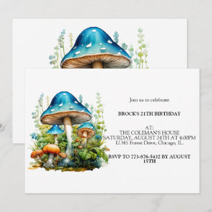 Invitation Champignons de la forêt sauvage fête d'anniversair
