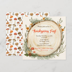 Invitation Champignons Fleur sauvage Rustique Fall Foliing