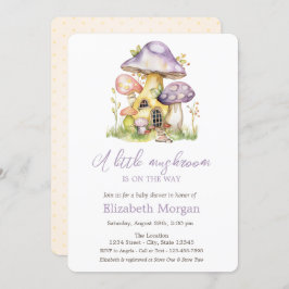 Invitation Champignons Maisons Baby shower Pois