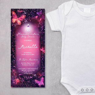 Invitation Champignons Papillon Enchantée Forest Scroll Baby