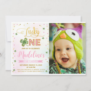 Invitation Chanceuse Fille de la Saint-Patrick 1er Anniversai