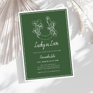 Invitation Chanceux en amour Fête de fiançailles Fer à cheval