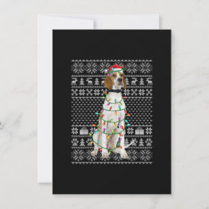 Invitation Chandail Xmas moche Style Père Noël Pointer Chien