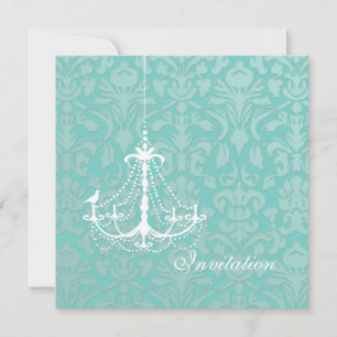 Invitation Chandelier blanc Pix Dezines avec un oiseau