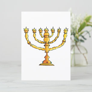 Invitation Chandelier de ménorah juif en or