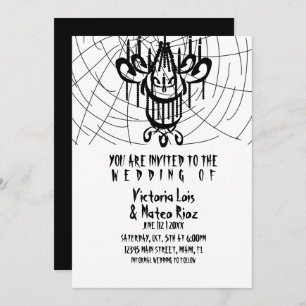 Invitation Chandelier gothique Mariage araignée Web noir