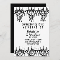 Chandelier gothique Mariage noir blanc