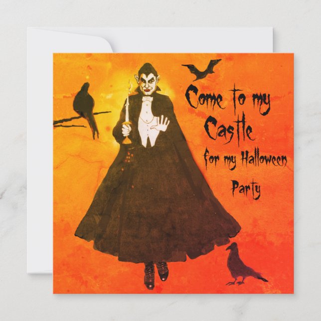 Invitation Chandelier Halloween Dracula's Castle Cloak Candle (Devant)