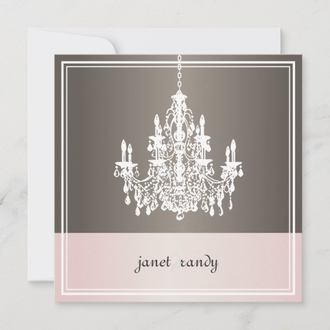 Invitation Chandelier PixDezines/métal rose+brossé (Devant)
