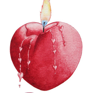 Invitation chandelle coeur romantique rouge amour pour mariag