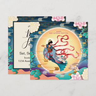 Invitation Chang'e sur la Lune Festival de la mi-automne