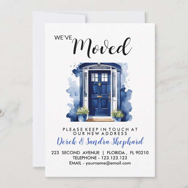 Invitation Changement d'adresse que nous avons déplacé porte  (Devant)