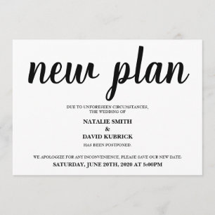 Invitation Changement de date Annonce de mariage reporté