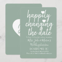 Changement de date de mariage sage vert heureux