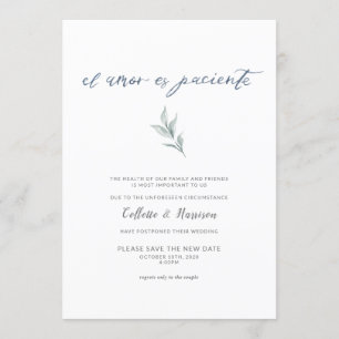 Invitation Changement de date de Vine Invite d'amour espagnol