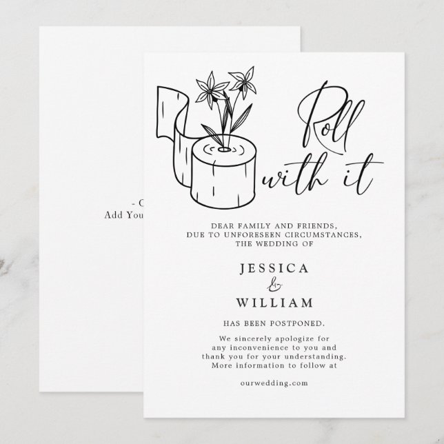 Invitation Changement de date moderne reporté Annulé événemen (Devant / Derrière)