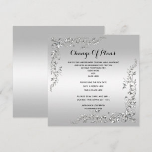 Invitation Changement de plan de décoration argenté élégant