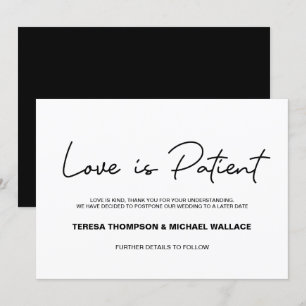 Invitation Changement de plan L'amour est le Mariage patient 