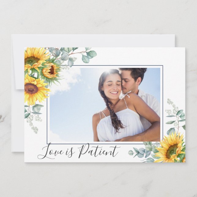 Invitation Changement de plan L'amour est le patient Mariage  (Devant)