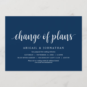 Invitation Changement de plan, Mariage Modifier la date