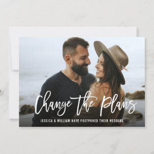 Invitation Changement de plan moderne Mariage de PHOTO report