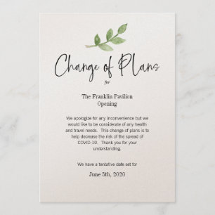 Invitation Changement de plans Affaires Événement personnel C