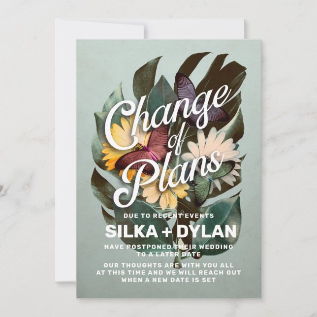 Invitation Changement de plans Annonce de mariage reporté (Devant)