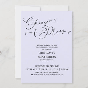 Invitation Changement de plans, élégante nouvelle date de mar