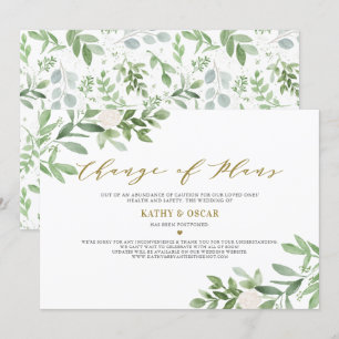 Invitation Changement de plans Faire part de report de mariag