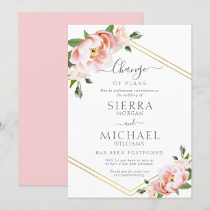 Invitation Changement de plans flou Mariage reporté