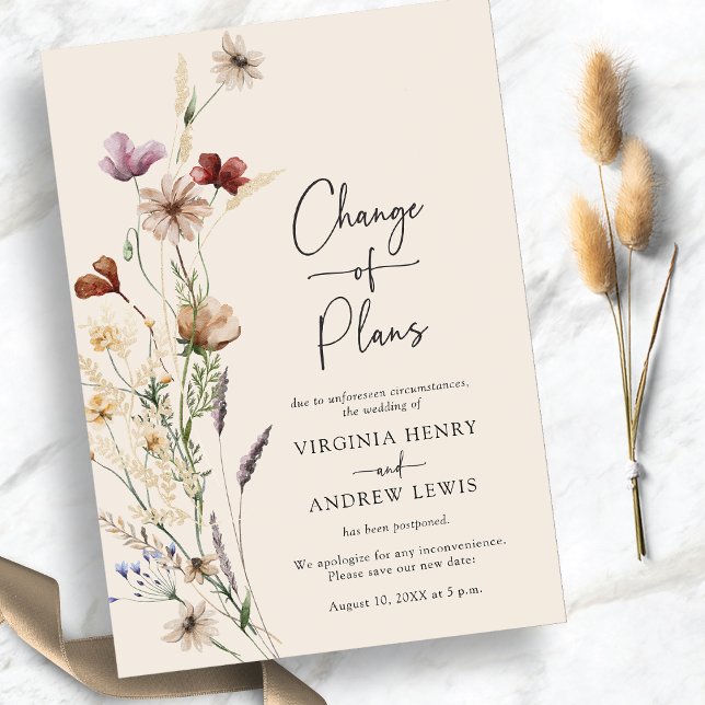Invitation Changement Floral Des Plans (Floral Change Of Plans Invitation
)