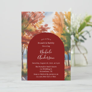 Invitation Changement rustique du Brunch Feuille & Bubbly