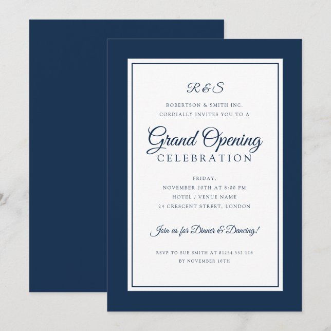 Invitation CHANGER DE COULEUR Entreprise Officielle Grande ou (Devant / Derrière)