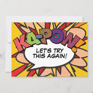 Invitation Changer la date Modern Fun Comic Book Pop Art