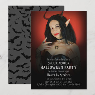 Invitation Changer Photo Halloween Costume Party