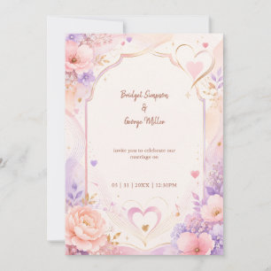 Invitation Chanson d'amour de pivoine pastel Mariage Romance