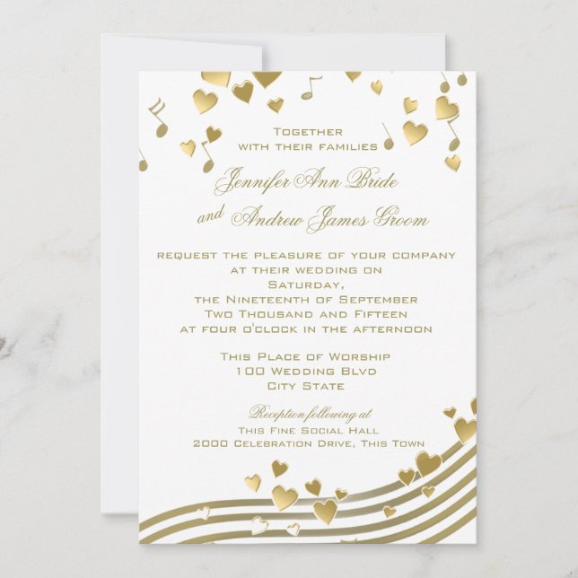 Invitation Chanson d'amour mariage (Devant)