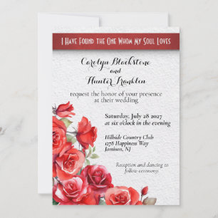 Invitation Chanson de Roses rouges du Mariage Salomon