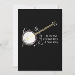 Invitation Chanson Droite Moment Droit Banjo Musique Cadeau A