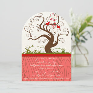 Invitation Chanter Oiseau Bois Grain Arbre Dîner de Noël