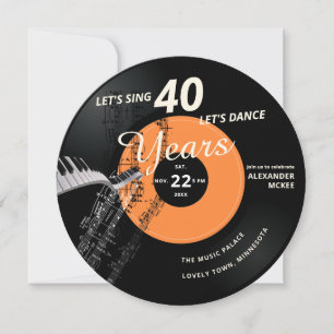 Invitation Chantez Danse 40 Piano record Vintage Anniversaire