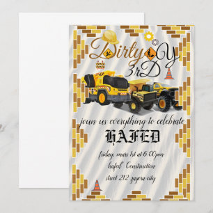 Invitation chantier de construction, joyeux anniversaire de c