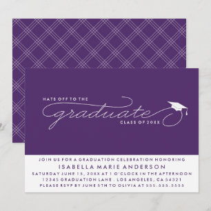 INVITATION CHAPEAU AU DIPLÔMÉ CARTON D'INVITATION À LA RÉMI