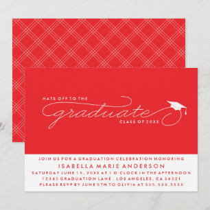 INVITATION CHAPEAU AU DIPLÔMÉ CARTON D'INVITATION À LA RÉMI