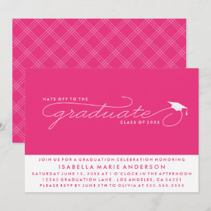 INVITATION CHAPEAU AU DIPLÔMÉ CARTON D'INVITATION À LA RÉMI