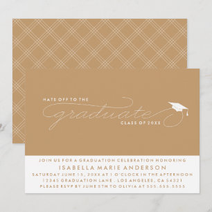 INVITATION CHAPEAU AU DIPLÔMÉ CARTON D'INVITATION À LA RÉMI
