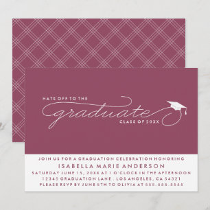 INVITATION CHAPEAU AU DIPLÔMÉ CARTON D'INVITATION À LA RÉMI